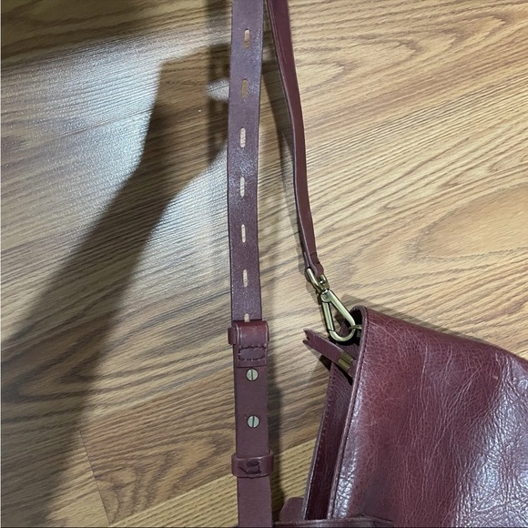 Madewell Brown Leather Top Handle Zipper Closure Satchel Shoulder Crossbody Bag - Picture 7 of 16